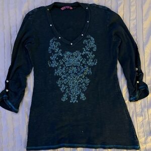 IDI Dark Teal V-Neck Tunic